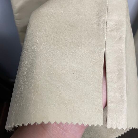 Banana Republic Leather Pants Womens Size 12 Cream Beige Preppy Pull On Rodeo - Picture 10 of 10